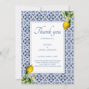 Amalfi Coast Lemon Tiles Italy Personalized Invitation
