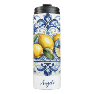 Amalfi Coast Lemon Tiles Italy  Thermal Tumbler