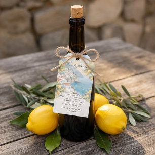 Amalfi Coast Lemon Wedding Favour Tag Italian