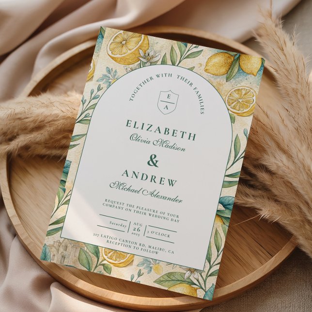 Amalfi Coast Lemon Wedding Invitation (Creator Uploaded)