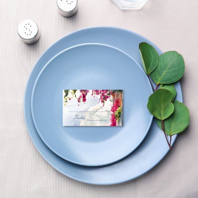 Amalfi coast Mediterranean Italian bridal shower Place Card (Amalfi coast Mediterranean Italian bridal shower Place Card personalized tableware decor)