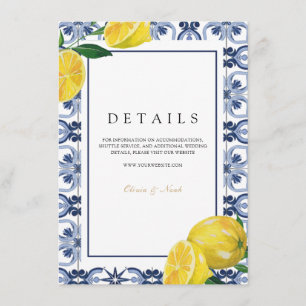 Amalfi Coast Mediterranean Lemon Tiles Details  Enclosure Card