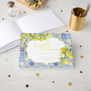 Amalfi Coast Mediterranean Lemon Tiles Guest Book