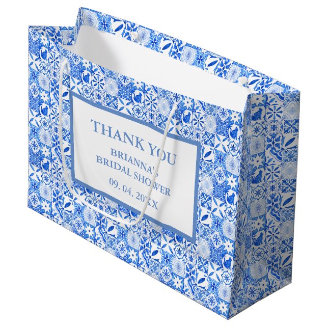 Amalfi Coast | Mediterranean Lemon Wedding Large Gift Bag (Front Angled)