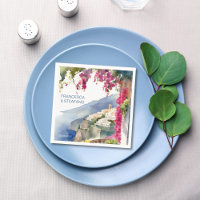 Amalfi coast Mediterranean monogram printed