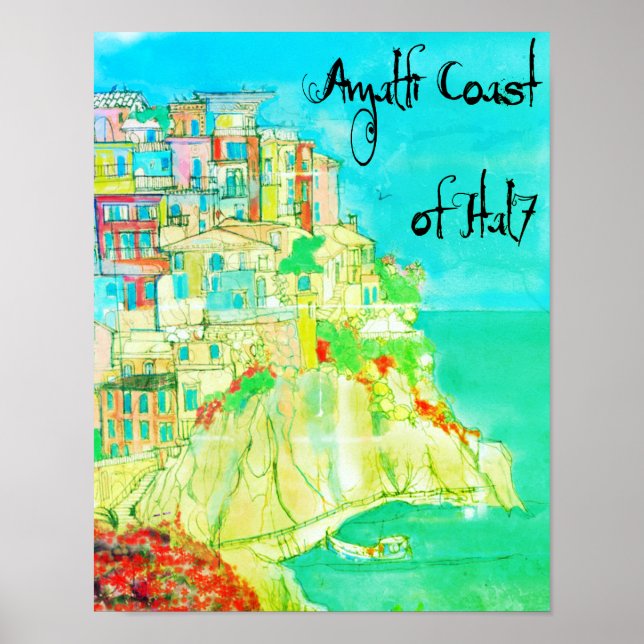 Amalfi Coast of Italy 11" X 14" poster (Front)
