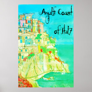 Amalfi Coast of Italy Art 11" X 14" poster