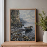 Amalfi Coast Saracen Tower & Boat Canvas Print<br><div class="desc">Imagine stepping into the cool, salt-scented shadow of a centuries-old watchtower, the only sound being the gentle lap of the Tyrrhenian Sea against dark volcanic stones. This piece captures a hidden slice of the Amalfi Coast that most travelers overlook—the quiet, dignified repose of a weathered "Luna Cielo" boat resting on...</div>