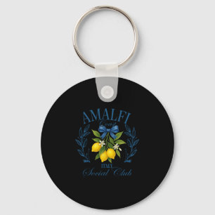 Amalfi Coast Social Club Italy Lemon Retro Summer  Keychain