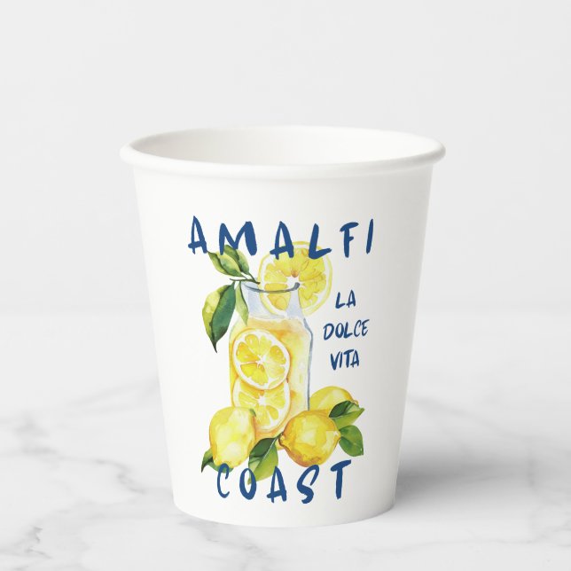 Amalfi Coast Sticker – La Dolce Vita Limoncello  Paper Cups (Front)