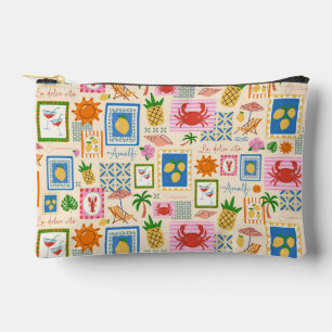 Amalfi Coast Summer Mediterranean Pattern Accessory Pouch