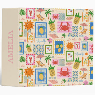 Amalfi Coast Summer Mediterranean Pattern Binder