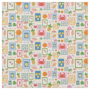Amalfi Coast Summer Mediterranean Pattern Fabric