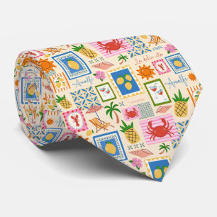 Amalfi Coast Summer Mediterranean Pattern Tie