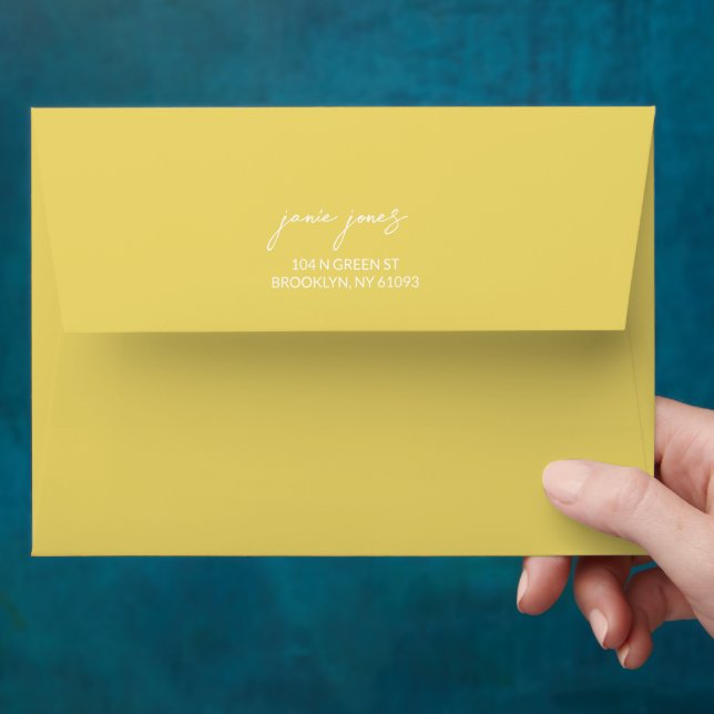 Amalfi Coast Themed Bachelorette | Yellow Invite Envelope (Hand)