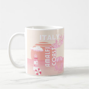 Amalfi Coast, Travel Art, Preppy Travel, Pastel Coffee Mug