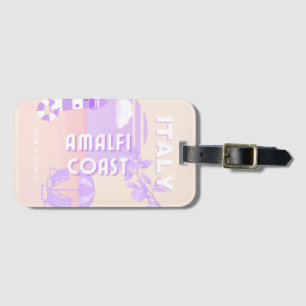 Amalfi Coast, Travel Art, Preppy Travel, Pastel Luggage Tag