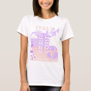 Amalfi Coast, Travel Art, Preppy Travel, Pastel T-Shirt