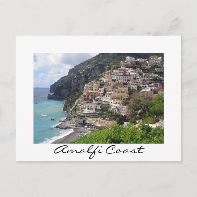 Amalfi coast village Positano white postcard (Front)