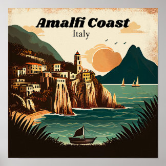 Amalfi Coast Vintage Poster