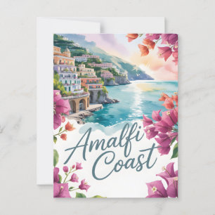 Amalfi Coast watercolor Postcard