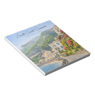 Amalfi Coast Watercolor Romantic Travel Keepsake Notepad