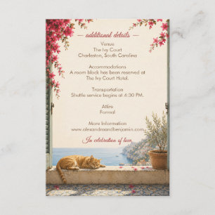 Amalfi Coast Wedding Details   Mediterranean  Enclosure Card