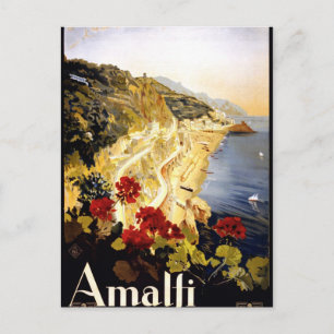 Amalfi Coastline Italian Travel Poster 1910 - 1920 Postcard