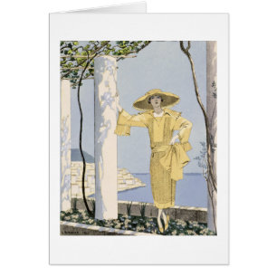 Amalfi, illustration of a woman in a yellow dress