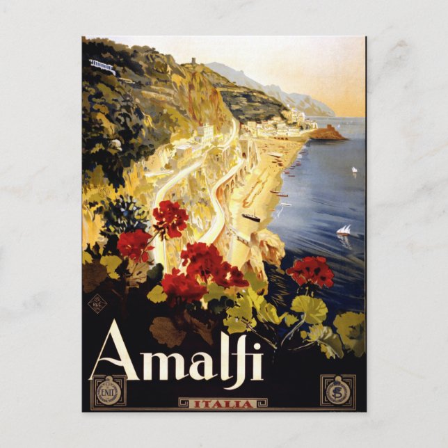 Amalfi, Italia travel poster Postcard (Front)