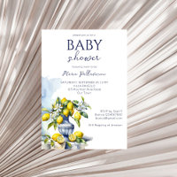 Amalfi Italian blue vase lemons baby shower