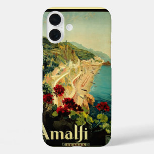 Amalfi Italian Coast, Vintage Travel Poster Italy iPhone 16 Plus Case