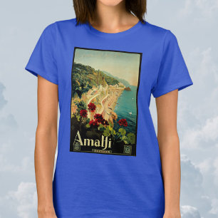 Amalfi Italian Coast, Vintage Travel Poster Italy T-Shirt