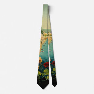 Amalfi Italian Coast, Vintage Travel Poster Italy Tie