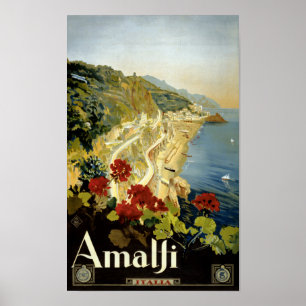 Amalfi Italie Italia Poster vintage restauré