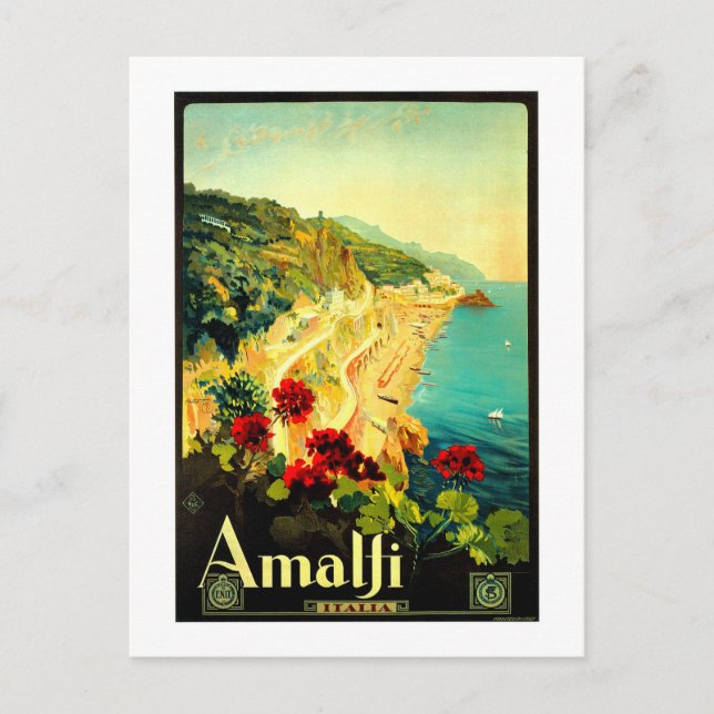 Amalfi Italy Italia VintageTravel Advertisement Postcard (Front)