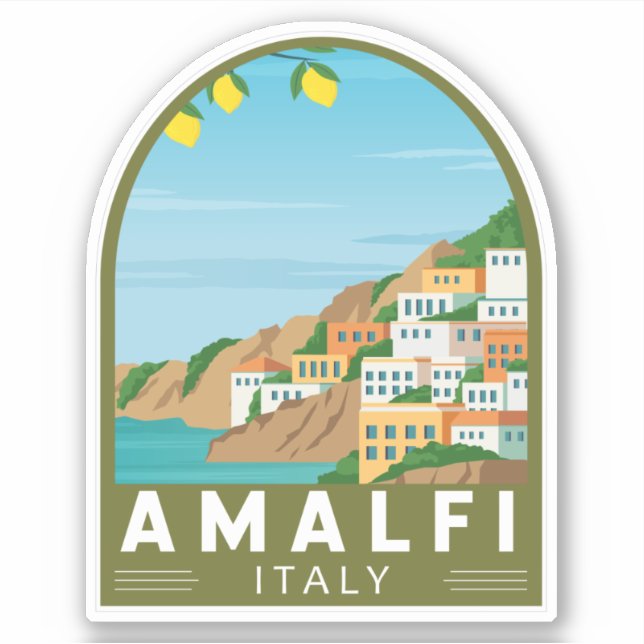 Amalfi Italy Retro Travel Art Vintage (Front)