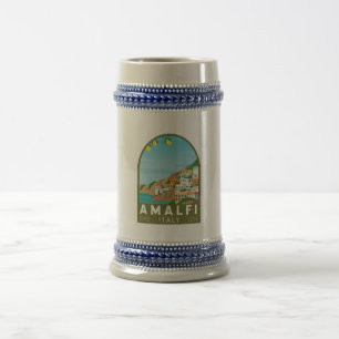Amalfi Italy Retro Travel Art Vintage Beer Stein