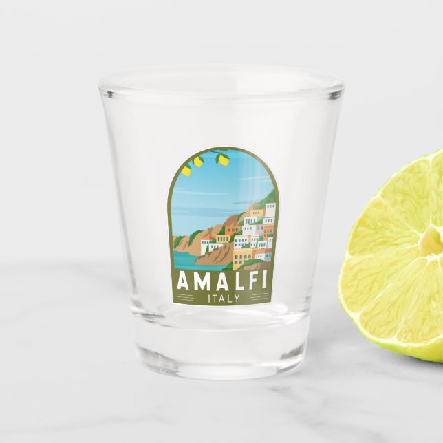 Amalfi Italy Retro Travel Art Vintage Shot Glass (Front)
