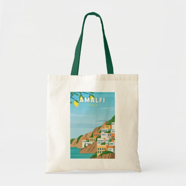 Amalfi Italy Retro Travel Art Vintage Tote Bag (Front)