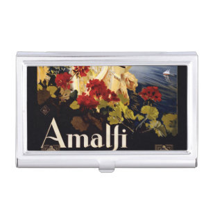 Amalfi Italy Travel Poster Art Graphic Business Card Holder
