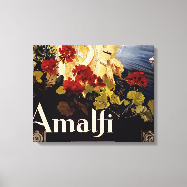 Amalfi Italy Travel Poster Art Graphic Canvas Print (Front)
