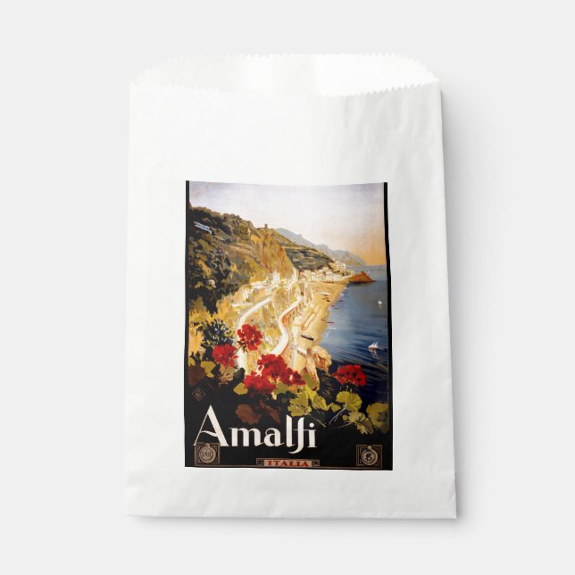 Amalfi Italy Travel Poster Art Graphic Favour Bag (Front)