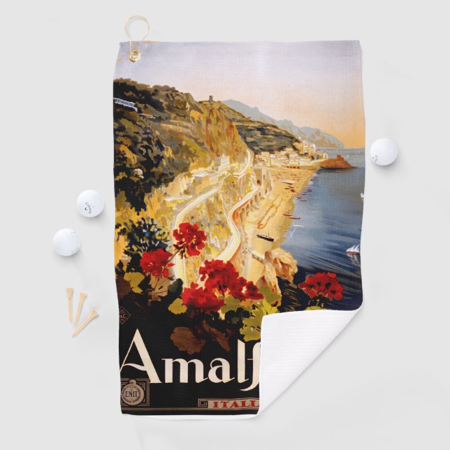 Amalfi Italy Travel Poster Art Graphic Golf Towel (InSitu)