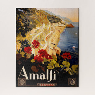 Amalfi Italy Travel Poster Art Graphic Jigsaw Puzzle