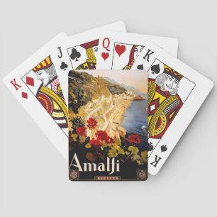 Amalfi Italy Travel Poster Art Graphic Playing Cards