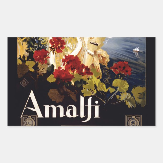 Amalfi Italy Travel Poster Art Graphic Sticker (Front)