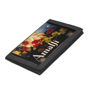 Amalfi Italy Travel Poster Art Graphic Trifold Wallet