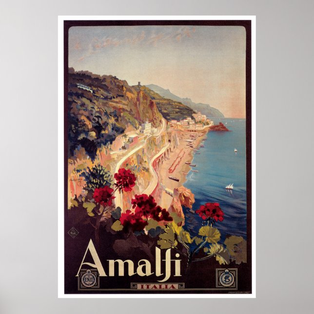 Amalfi, Italy  Vintage Travel Poster (Front)
