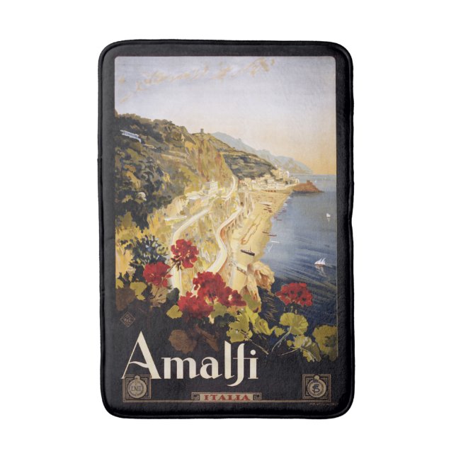 Amalfi Italy Vintage Travel Poster bath mats (Front Vertical)